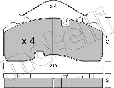 Metelli 22-0595-0 - Kit de plaquettes de frein, frein à disque cwaw.fr