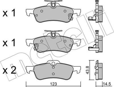 Metelli 22-0556-1 - Kit de plaquettes de frein, frein à disque cwaw.fr