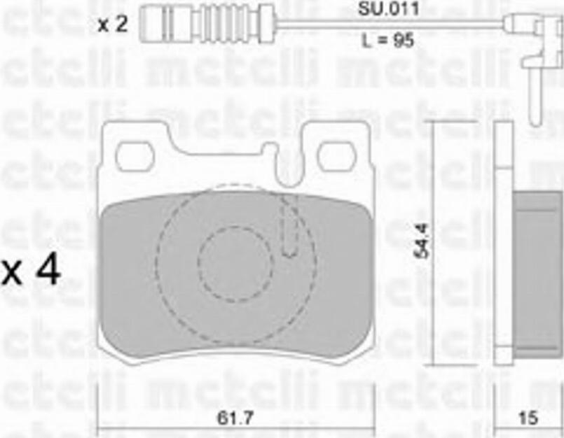 Metelli 22-0566-0K - Kit de plaquettes de frein, frein à disque cwaw.fr