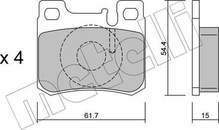 Metelli 22-0566-0 - Kit de plaquettes de frein, frein à disque cwaw.fr