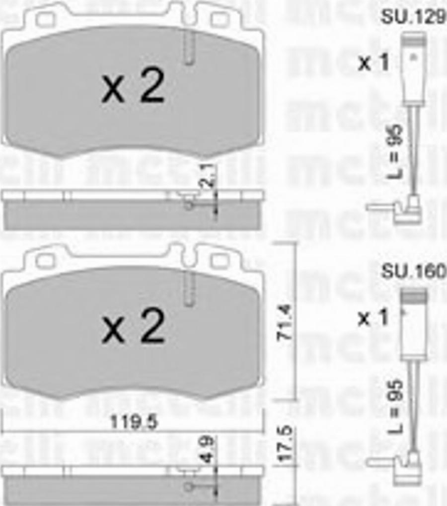 Metelli 2205635K - Kit de plaquettes de frein, frein à disque cwaw.fr