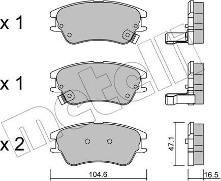 Metelli 22-0502-0 - Kit de plaquettes de frein, frein à disque cwaw.fr