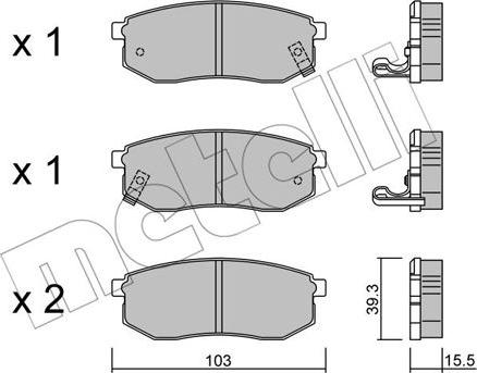 Metelli 22-0514-0 - Kit de plaquettes de frein, frein à disque cwaw.fr