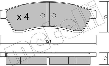 Metelli 22-0510-0 - Kit de plaquettes de frein, frein à disque cwaw.fr