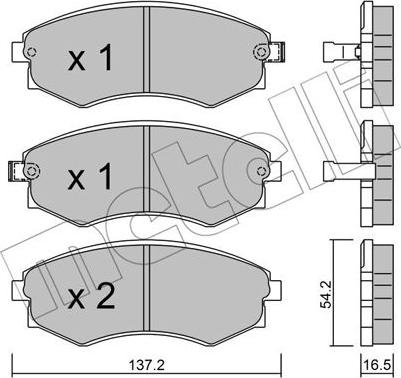 Metelli 22-0518-0 - Kit de plaquettes de frein, frein à disque cwaw.fr