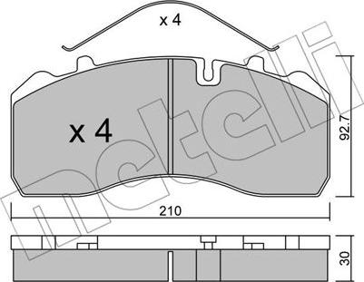 Metelli 22-0584-0 - Kit de plaquettes de frein, frein à disque cwaw.fr