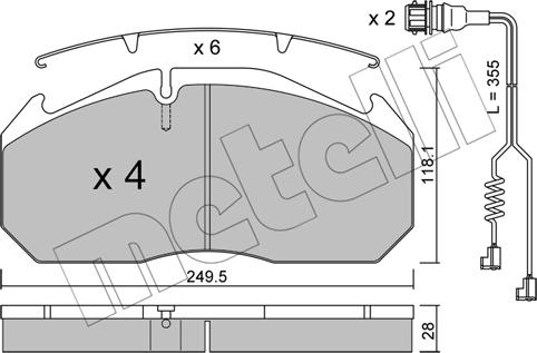 Metelli 22-0586-4K - Kit de plaquettes de frein, frein à disque cwaw.fr