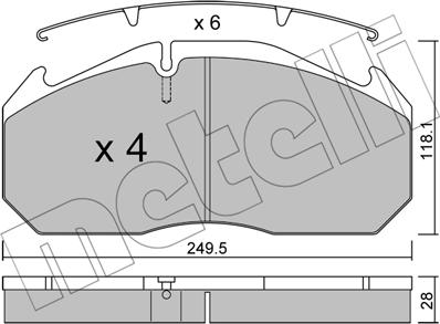 Metelli 22-0586-0 - Kit de plaquettes de frein, frein à disque cwaw.fr