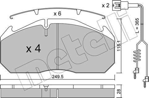 Metelli 22-0586-3K - Kit de plaquettes de frein, frein à disque cwaw.fr