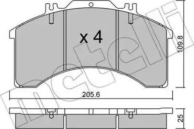 Metelli 22-0580-0 - Kit de plaquettes de frein, frein à disque cwaw.fr