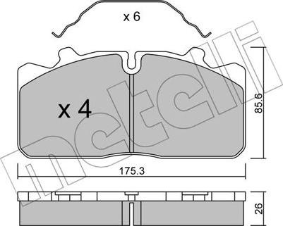 Metelli 22-0582-0 - Kit de plaquettes de frein, frein à disque cwaw.fr