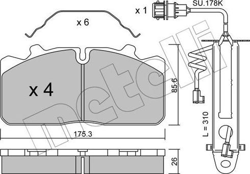 Metelli 22-0582-3K - Kit de plaquettes de frein, frein à disque cwaw.fr