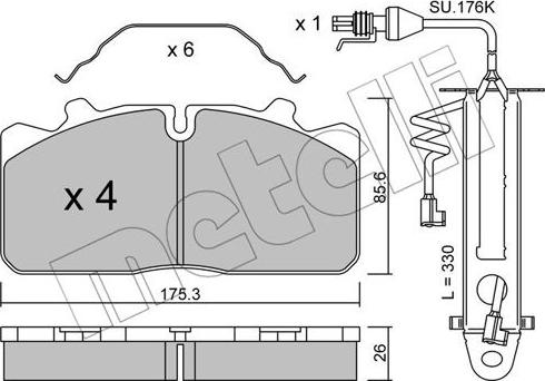 Metelli 22-0582-2K - Kit de plaquettes de frein, frein à disque cwaw.fr