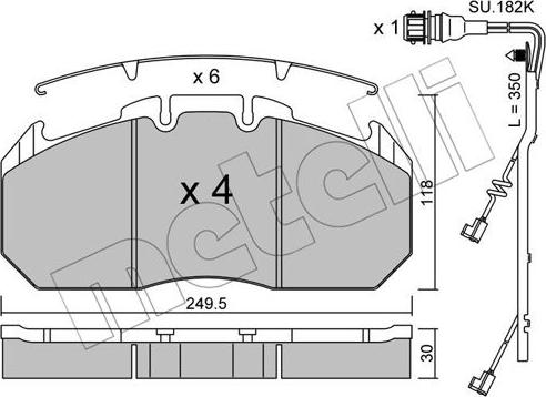 Metelli 22-0587-0K - Kit de plaquettes de frein, frein à disque cwaw.fr