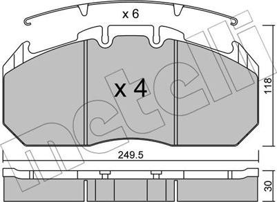 Metelli 22-0587-0 - Kit de plaquettes de frein, frein à disque cwaw.fr