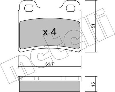 Metelli 22-0535-0 - Kit de plaquettes de frein, frein à disque cwaw.fr