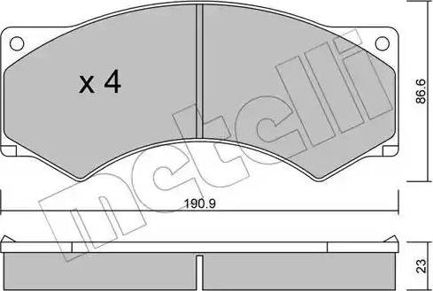 Metelli 22-0579-0 - Kit de plaquettes de frein, frein à disque cwaw.fr