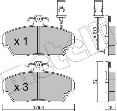 Metelli 22-0690-0 - Kit de plaquettes de frein, frein à disque cwaw.fr