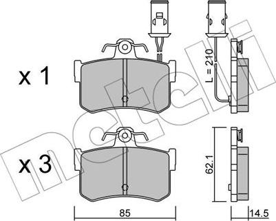 Metelli 22-0691-0 - Kit de plaquettes de frein, frein à disque cwaw.fr