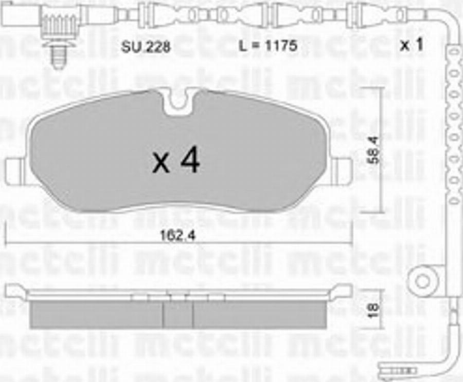 Metelli 2206930K - Kit de plaquettes de frein, frein à disque cwaw.fr