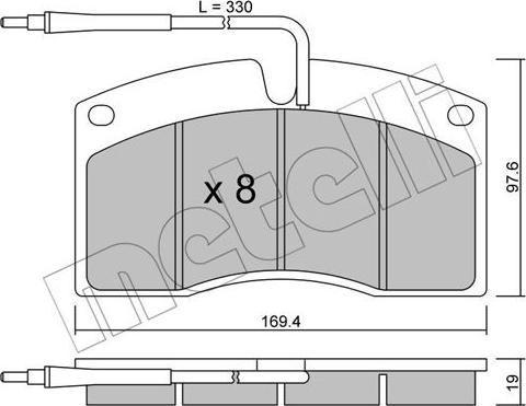 Metelli 22-0648-0 - Kit de plaquettes de frein, frein à disque cwaw.fr