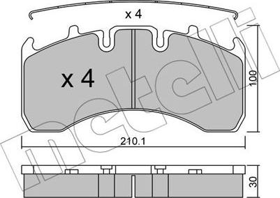 Metelli 22-0650-0 - Kit de plaquettes de frein, frein à disque cwaw.fr