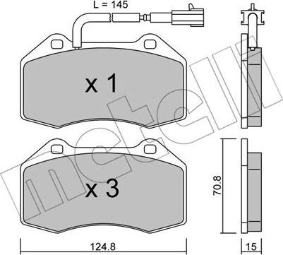 Metelli 22-0651-1 - Kit de plaquettes de frein, frein à disque cwaw.fr