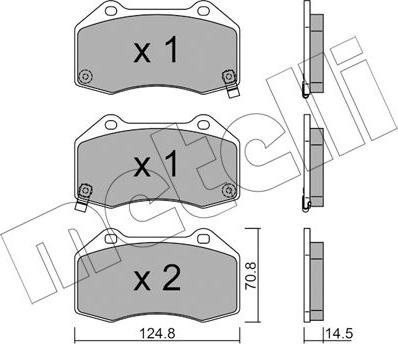 Metelli 22-0651-3 - Kit de plaquettes de frein, frein à disque cwaw.fr