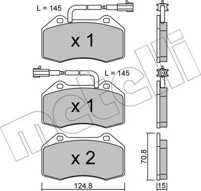 Metelli 22-0651-2 - Kit de plaquettes de frein, frein à disque cwaw.fr