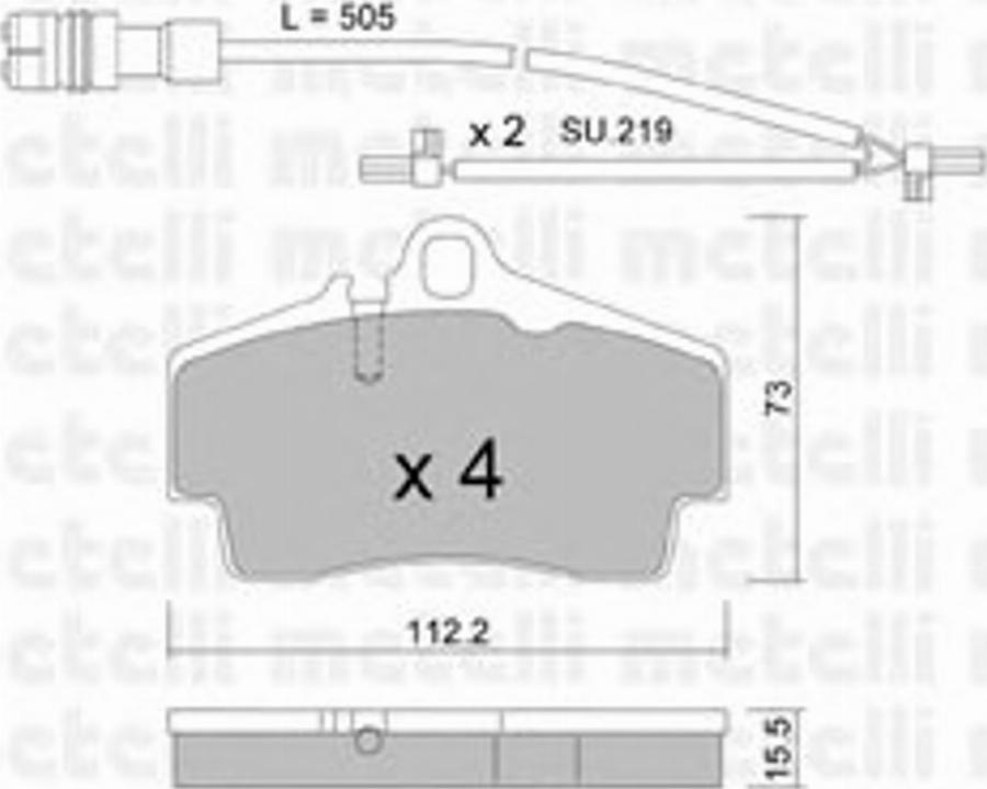 Metelli 22-0658-0K - Kit de plaquettes de frein, frein à disque cwaw.fr