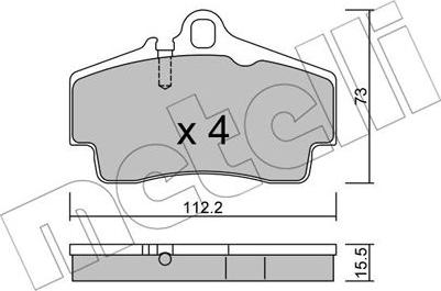 Metelli 22-0658-0 - Kit de plaquettes de frein, frein à disque cwaw.fr