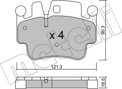 Metelli 22-0657-0 - Kit de plaquettes de frein, frein à disque cwaw.fr