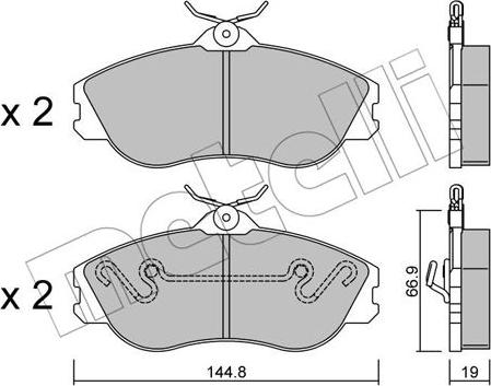 Metelli 22-0663-0 - Kit de plaquettes de frein, frein à disque cwaw.fr