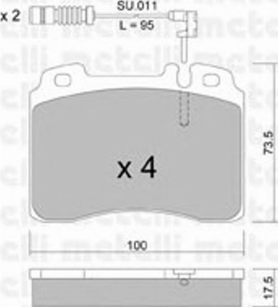 Metelli 2206670K - Kit de plaquettes de frein, frein à disque cwaw.fr