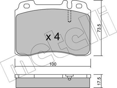 Metelli 22-0667-0 - Kit de plaquettes de frein, frein à disque cwaw.fr