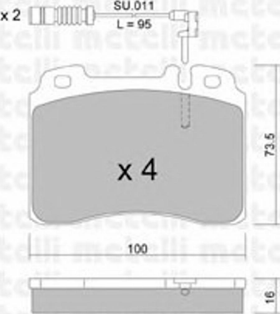 Metelli 22-0667-1K - Kit de plaquettes de frein, frein à disque cwaw.fr