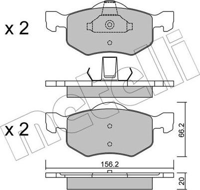 Metelli 22-0609-0 - Kit de plaquettes de frein, frein à disque cwaw.fr