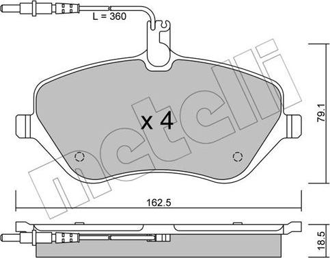 Metelli 22-0601-0 - Kit de plaquettes de frein, frein à disque cwaw.fr