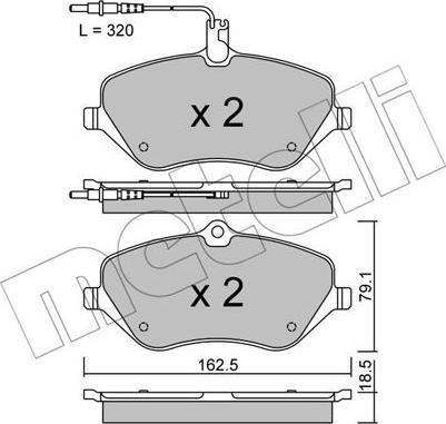 Metelli 22-0601-1 - Kit de plaquettes de frein, frein à disque cwaw.fr