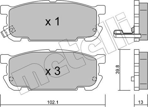 Metelli 22-0608-0 - Kit de plaquettes de frein, frein à disque cwaw.fr