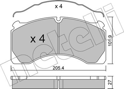 Metelli 22-0603-0 - Kit de plaquettes de frein, frein à disque cwaw.fr