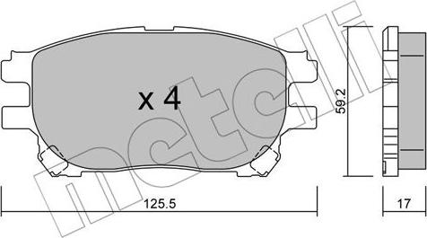 Metelli 22-0615-0 - Kit de plaquettes de frein, frein à disque cwaw.fr