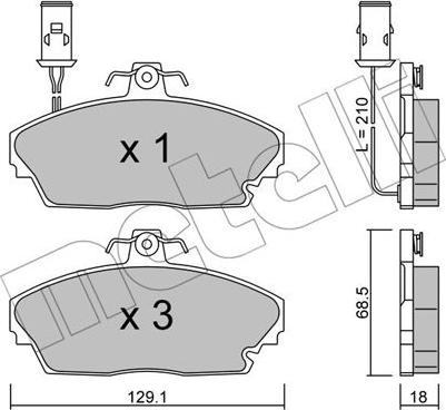 Metelli 22-0689-0 - Kit de plaquettes de frein, frein à disque cwaw.fr