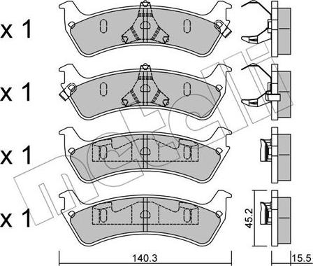 Metelli 22-0684-0 - Kit de plaquettes de frein, frein à disque cwaw.fr