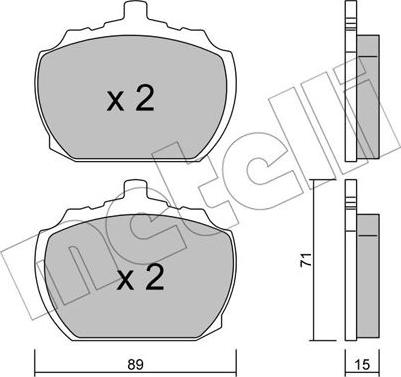 Metelli 22-0678-0 - Kit de plaquettes de frein, frein à disque cwaw.fr