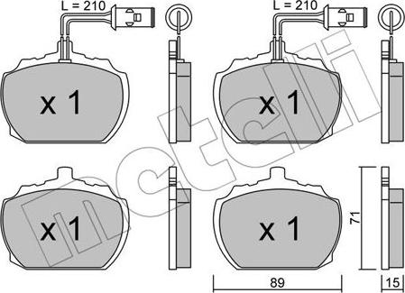 Metelli 22-0678-1 - Kit de plaquettes de frein, frein à disque cwaw.fr