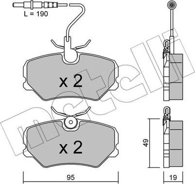 Metelli 22-0099-0 - Kit de plaquettes de frein, frein à disque cwaw.fr