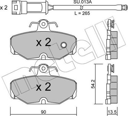 Metelli 22-0095-0K - Kit de plaquettes de frein, frein à disque cwaw.fr