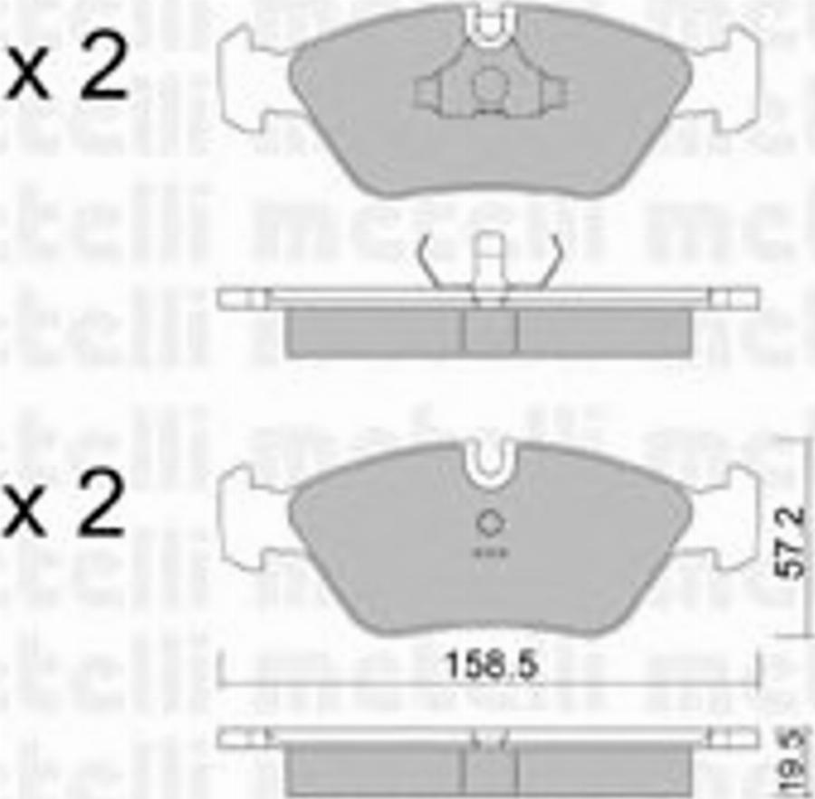 Metelli 2200911 - Kit de plaquettes de frein, frein à disque cwaw.fr