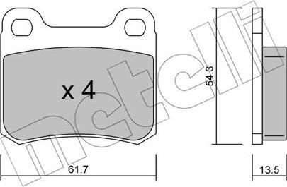 Metelli 22-0092-0 - Kit de plaquettes de frein, frein à disque cwaw.fr